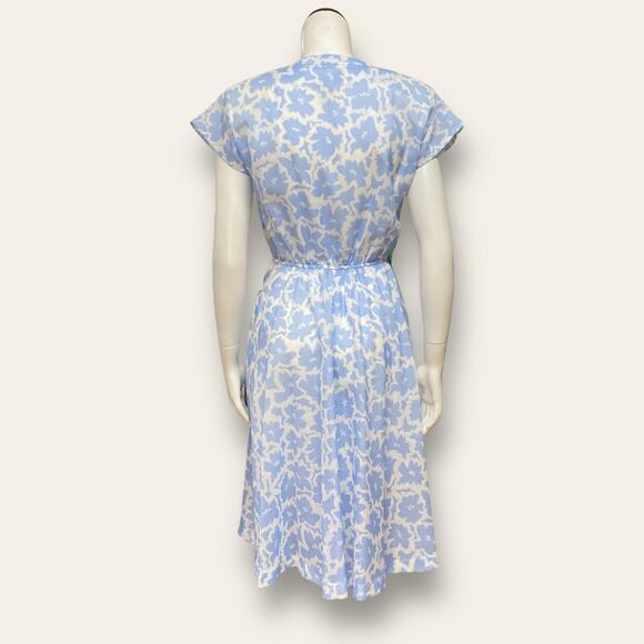 VTG union made Leslie Fay A-line blue and white Floral fabric (NWT) Small - Picture 4 of 11